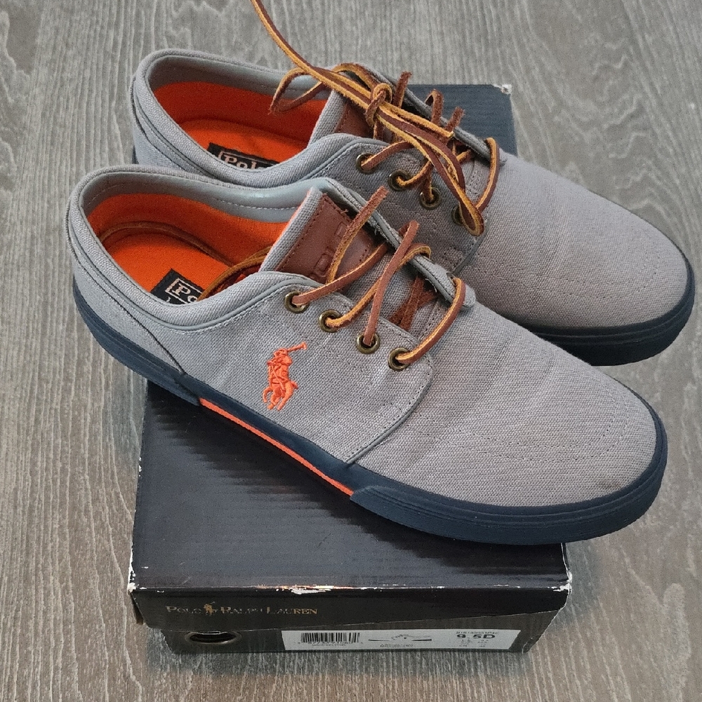 Polo Faxon Low by Ralph Lauren Gray and Orange Sneakers